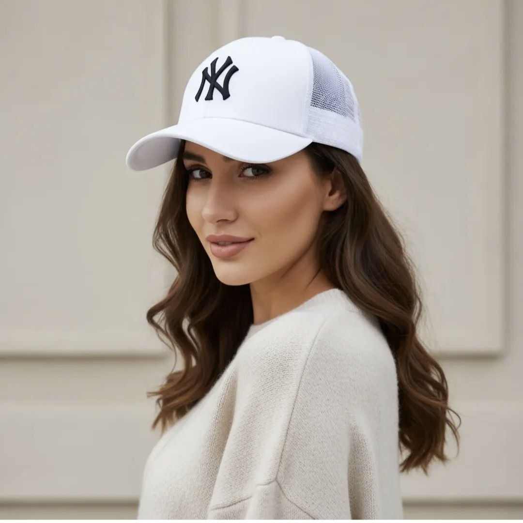 کلاه کپ بیسبالی پشت توری مدل  NY
