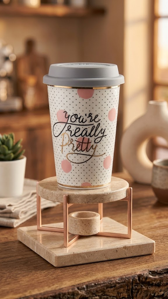ماگ سرامیکی درب سلیکونی مدل Pretty