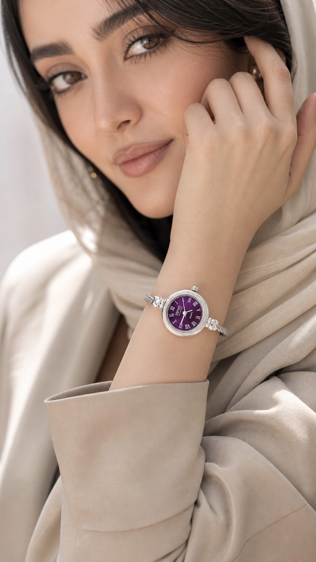ساعت مچی زنانه بنگلی طرح اسپریت مدل QUARTZ بنفش