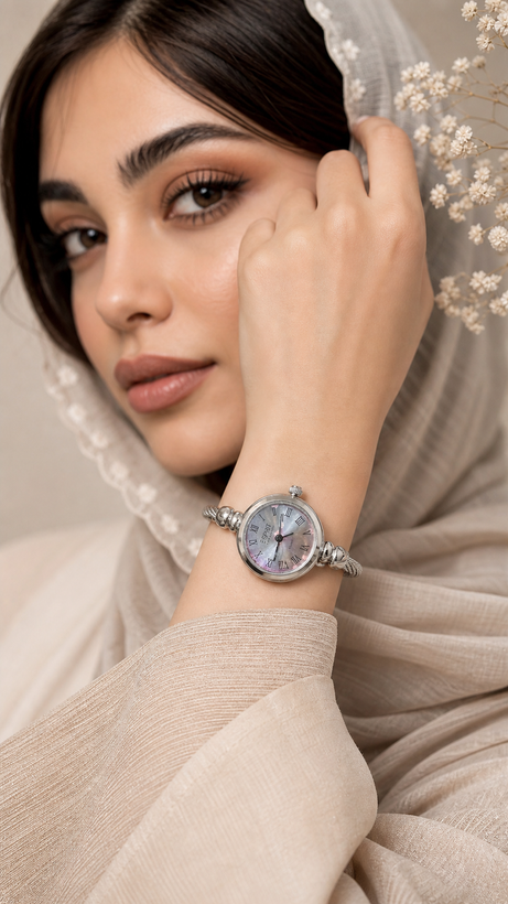 ساعت مچی زنانه بنگلی طرح اسپریت مدل QUARTZ بژ