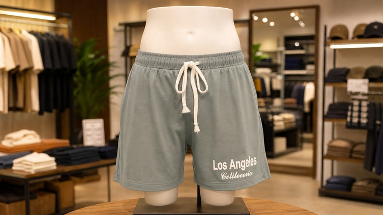 ست تیشرت و شلوارک زنانه Los Angeles طوسی بهمراه کش مو