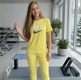 ست تیشرت و شلوار ورزشی مدل Nike - رنگ زرد