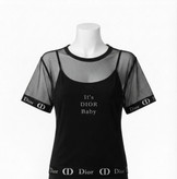 تیشرت زنانه دو تکه طرح Dior Baby مشکی