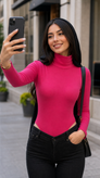 بادی زنانه کبریتی مدل یقه اسکی
