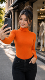 بادی زنانه کبریتی مدل یقه اسکی