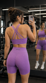 ست نیمتنه و شورتک Nike مدل بنفش پاستلی